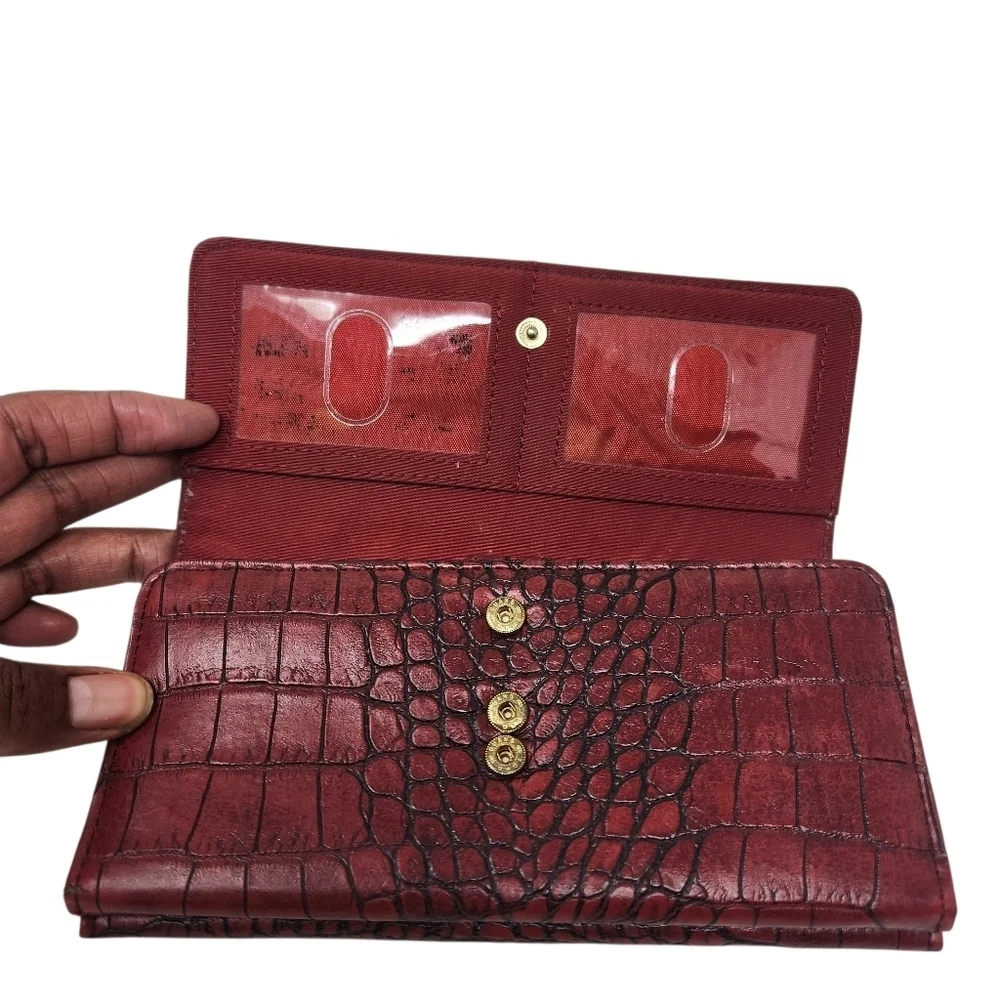 Unbranded Women's Red Alligator/Crocodile Design Faux Leather Wallet (One Size)
